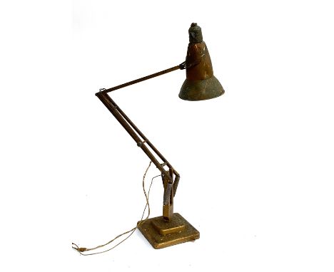 A Herbert Terry anglepoise lamp, with square stepped base 