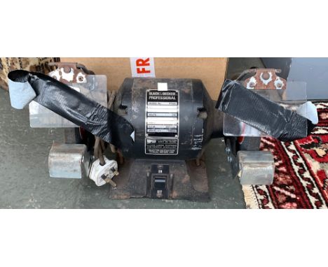 A Black &amp; Decker professional bench grinder, model 97505 