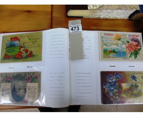 ALBUM OF 200 VINTAGE GREETINGS POSTCARDS
