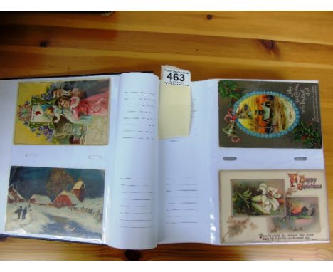 ALBUM OF 180 VINTAGE CHRISTMAS POSTCARDS