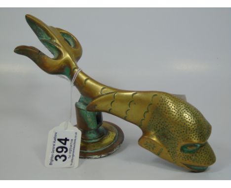 HEAVY BRASS DOOR KNOCKER IN THE SHAPE OF A DOLPHIN