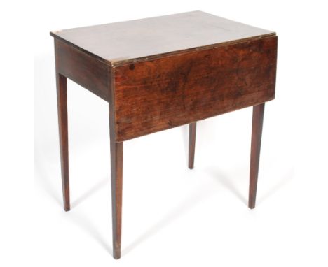 A 19th century Georgian mahogany occasional side table raised on square tapered legs with drop down leaf.