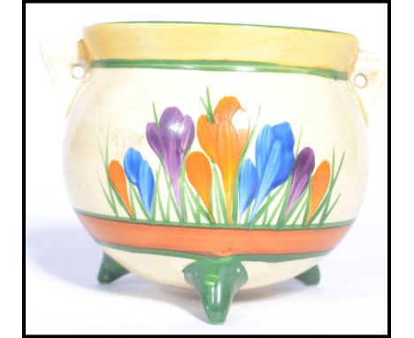 Clarice Cliff A Bizarre by Clarice Cliff Newport Pottery ' Crocus ' pattern in the form of a cauldron, printed marks to base.