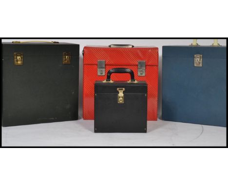 A collection of vintage and retro record storage / carry cases for both 12" l Long play - LP records and 7" 45 rpm singles. H