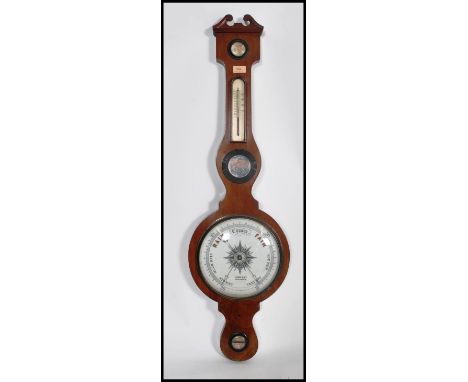 An early 20th century aneroid barometer enamel face with retailers mark for Long and Co Bradnitch to the face.&nbsp;Measures 