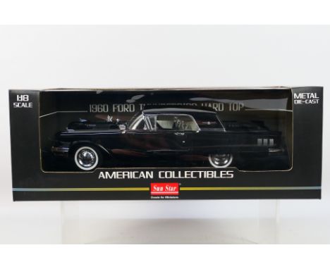 Sun Star - A boxed 1:18 scale Sun Star #4304 'American Collectibles' 1960 Ford Thunderbird Hard Top. The model in raven black