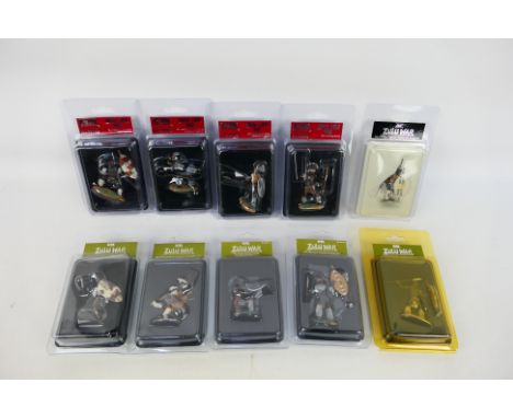 Britains - Ten packs of individual 54mm metal figures from Britains 'Zulu War' series. Lot includes Britains #20035 Zulu iNdl