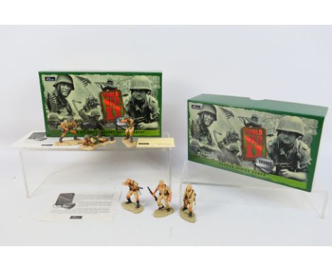 Britains - Two boxed figures from the Britains 'WWII Squads' series. Lot consists of Britains #15253 British 8th Army 'desert