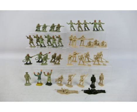 Lone Star - Timpo - An unboxed collection of over 40 painted and unpainted plastic 1:32 scale soldier figures. Lot includes 2