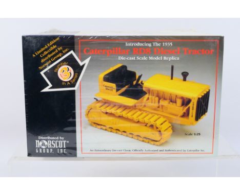 Norscot NZG - A factory sealed limited edition 1:25 scale 1935 Caterpillar RD8 Diesel tractor # 399. This is number 4743 of 1