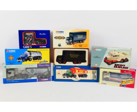 Corgi - Diecast - A collection of 7 Corgi 1/50 scale vehicles. Includes #76301 M.A.N. Silozug - Rohrbach Zement with damaged 