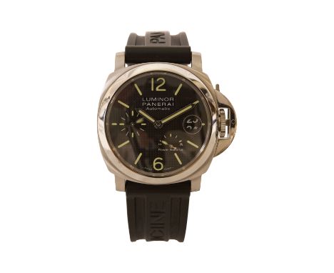 Offiicine Panerai Stahl-Kautschukband mit Faltschließe Power Reserve, Datum, kleine Sekunde bei 9 Uhr, 40 mm Gehäusedurchmess