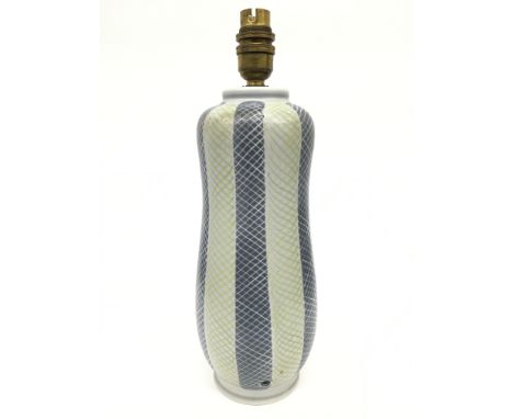A Poole Pottery Freeform earthenware lamp base decorated in the PKC design by Gwen Haskins (11 inches).