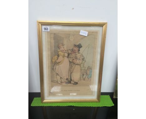 A framed and glazed 19th century print after Rowlandson; My Dear You're A Plumper! (later frame).
