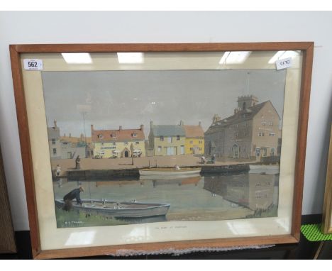 K. E. Trask: A watercolour; The Granary and the Quay Inn, Wareham (21" x 14").