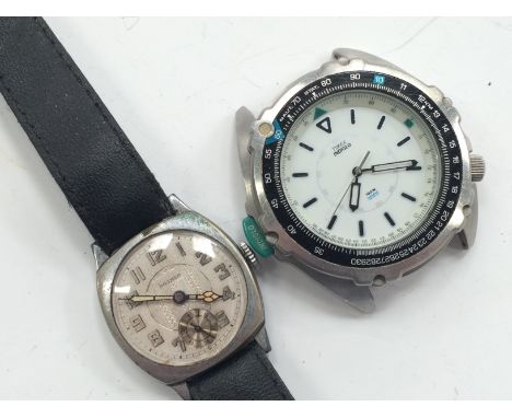 A gentleman's Roamer manual wind wristwatch together with a Timex Indiglo 100m CR1025 divers watch.