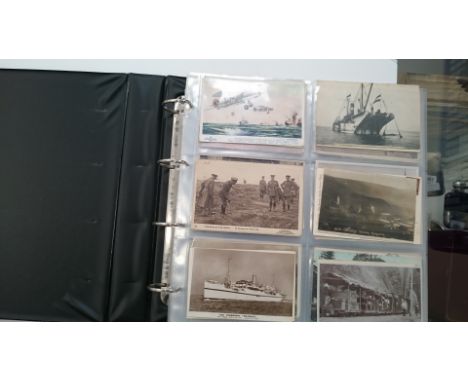 A postcard album containing a collection of postcards of Bournemouth, The Chines, New Promenade, Wimborne, Weymouth, The Harb