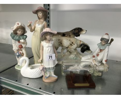 A collection of four Nao China figures together with other China items.