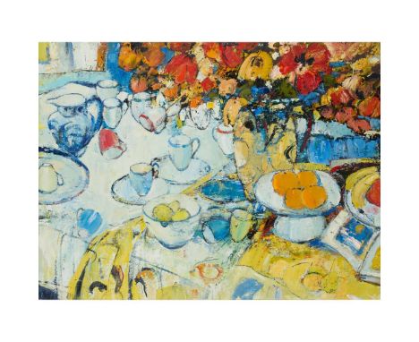  PETER MCLAREN (SCOTTISH 1964-) STILL LIFE WITH ORANGES AND LEMONS - 1998 Signed and inscribed with title and dated '98 verso