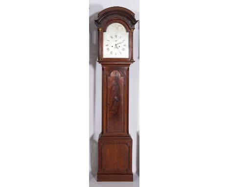 William Pike, Newton Abbot a mahogany longcase clock the eight-day duration movement striking the hours on a bell with the tw