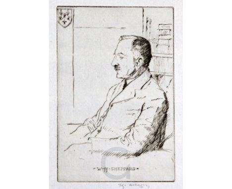 Edgar Holloway (1914-2008)etchingCanon W.ff.Sheppard, Vicar of Haxey, Rural Dean, 1931, First commissioned portrait, signed, 