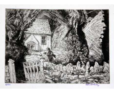 Edgar Holloway (1914-2008)six etchingsCapel-y-ffin (Church Gate and Yews) 1991, 37-41 signed in ink, 42 in pencil, M267,178 x