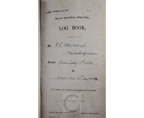 Naval Interest - 'Log and Journal of H. M. Ships Ruby, Duke of Wellington, Edinburgh, Victory and Volage kept by Midshipman F