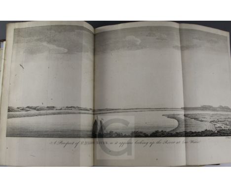 Anson, George - Baron Anson - A Voyage Round the World, quarto, calf with repaired hinges and spine, replaced endpapers, 42 f