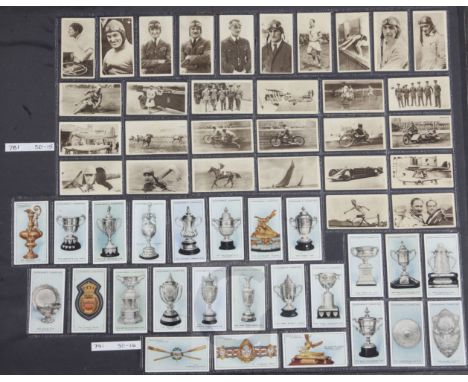 Three folio albums of cigarette cards on Equestrian and Sporting themes, mainly full sets, including: (1) Cope, 'Boxers' (1-2