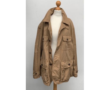A Polo by Ralph Lauren lined cotton rain jacket with internal pockets, button front 