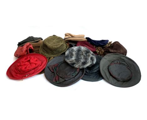 A further lot of 27 vintage country hats, to include Barbour, Orvis etc 