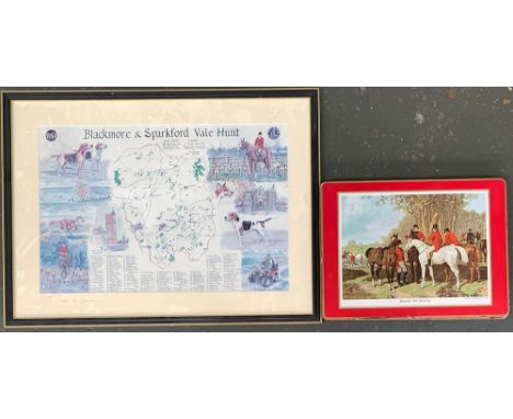 A hunt map of the Blackmore &amp; Sparkford Vale hunt, by Rosemary H Coats, 1999, 36.5x54cm; together with after JF. Herring 