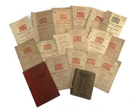 A collection of 15 Small Arms Training pamphlets, dates ranging 1937-1942, to include Weapon Training; Grenade; Pistol .38 in