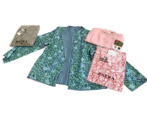 A vintage cashmere jumper, together with a cotton jacket, and two shirts by Patra, together with a Moses basket 