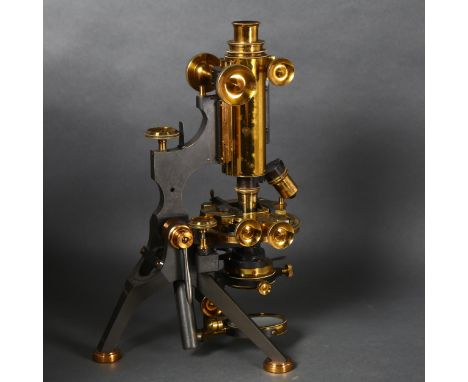 W Watson & Sons Limited, 313 High Holborn, London - a Victorian compound monocular "Van Hueurck" microscope, serial number 33