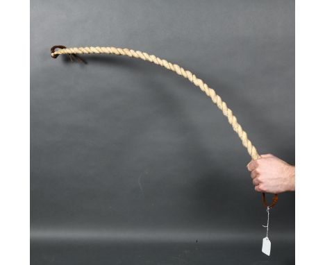 An Antique Bulls Pizzle whip/riding crop, length 77cm. 