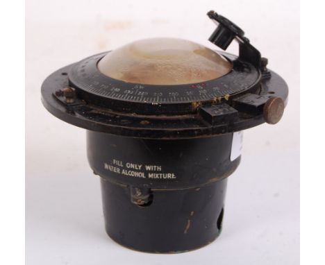 A vintage Henry Browne & Sons made ' Sestrel ' ship's gimbal compass. Makers marks to rim, with globular glass viewing panel 