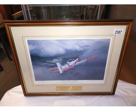 Mark Postlewaite (B.1964) A limited edition print 381/500 entitled 'Lincolnshire Poacher' A Shorts Tucano TMK 1 of 3 flying t