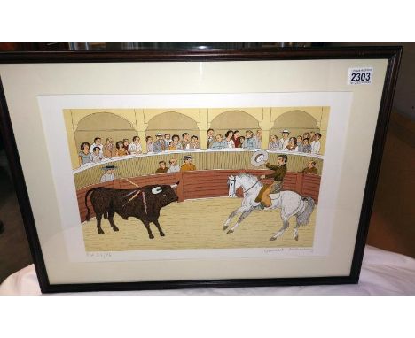 Vincent Haddelsey (1934-2010) Limited edition French artist's proof lithographic print 33/36 'The bull fighter', pencil signe