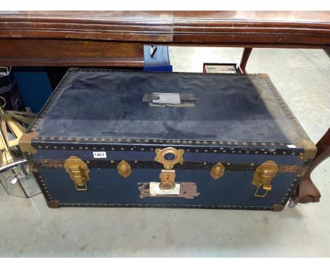 A large old steamer trunk. 91cm x 51cm x 34cm. COLLECT ONLY.