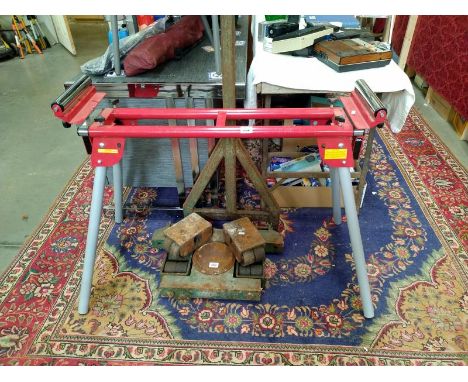 A roller platform with fold flat legs.