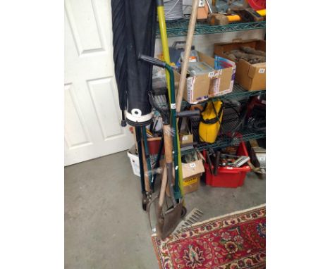 A quantity of garden tools.