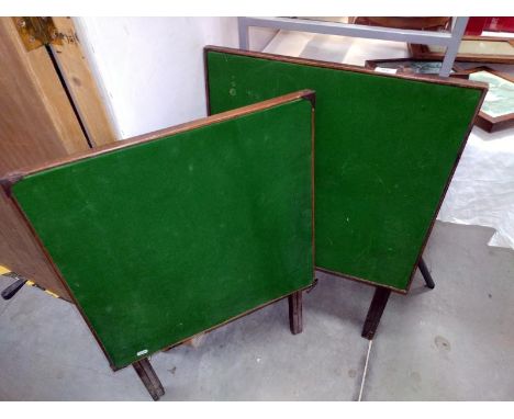 2 vintage folding card tables