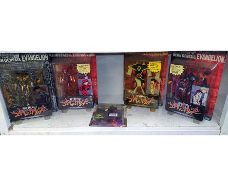 Four Sega evangelion real model and a Bendai Final Fantasy V111 figure. All sealed 