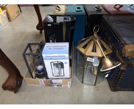 A wall light, porch lantern and a ceiling light.