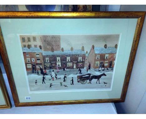 A framed and glazed Helen Bradley print, The Snowman.