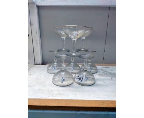 Eight vintage Babycham glasses