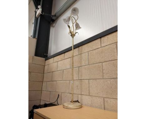 A modern three light floor lamp, COLLECT ONLY.