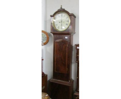 A 19th century F T Johnson, Dublin, 8 day long case clock, ring weight cord broken and missing wheel, COLLECT ONLY.