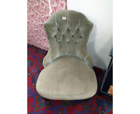 A Edwardian button back nursing chair. COLLECT ONLY.